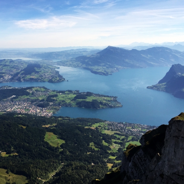 Lake Lucerne flight with Rigi, Pilatus and Titlis